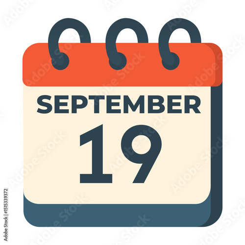 19 September calendar vector on white background
Vector calendar with date