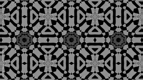 Black and White Kaleidoscope Pattern