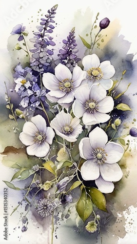 A stunning floral watercolor painting