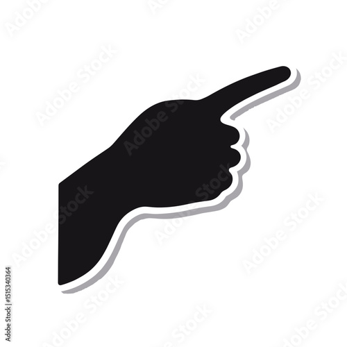 Black hand pointing gesture icon for directional indications  