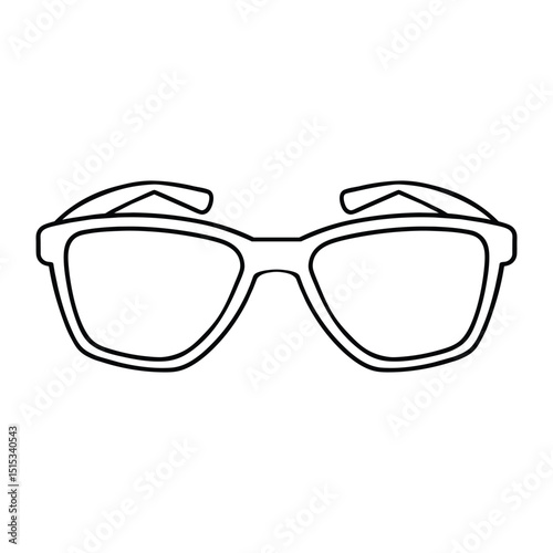 A fashionable sun glass silhouette on a white background