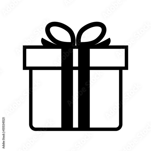 Gift box line icon isolated on white. Birthday gift sign element vector illustration design