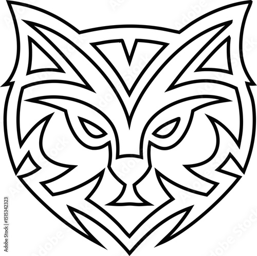 tiger, cat, fox head lie vector logo design, clean lines and sharp edges, perfect for brand identity.