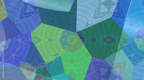 Colourful broken animated kaleidoscope background