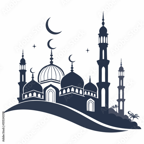 silhouette of a mosque