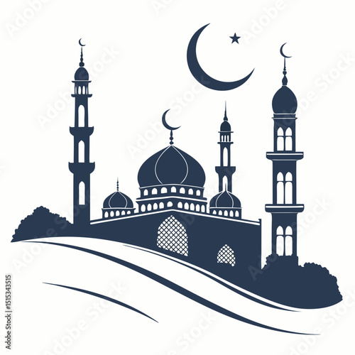 silhouette of mosque