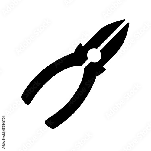 Vector of a pliers tool icon construction repair mechanic tools
