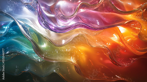 A surreal ocean of glass waves frozen mid-motion making an abstract background