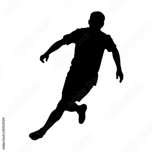 Silhouette of a soccer player running in action  
