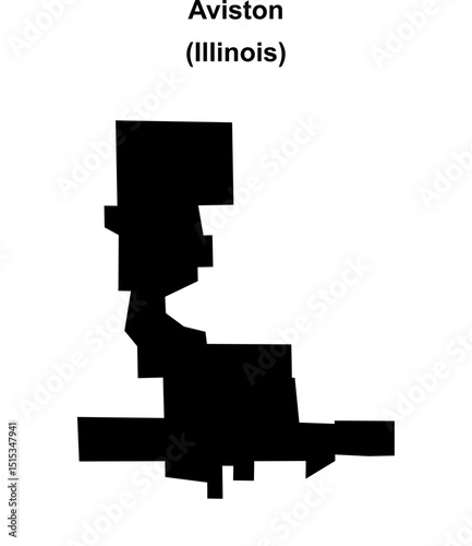 Aviston (Illinois) blank outline map