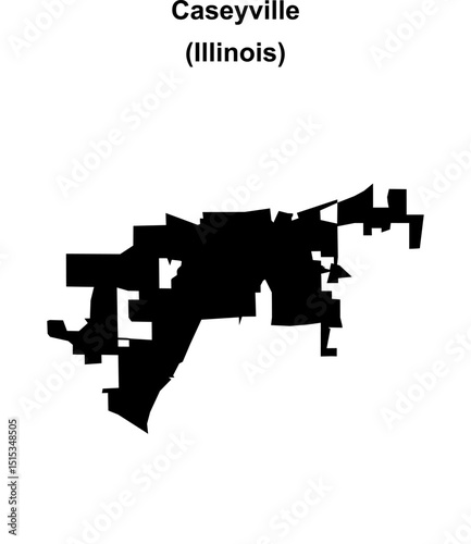 Caseyville (Illinois) blank outline map