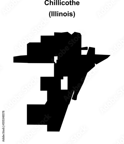 Chillicothe (Illinois) blank outline map