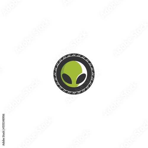 Alien logo contained in black circle