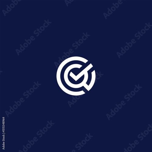 Circular emblem with checkmark and letter