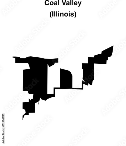 Coal Valley (Illinois) blank outline map