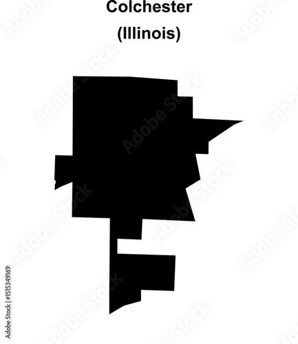 Colchester (Illinois) blank outline map