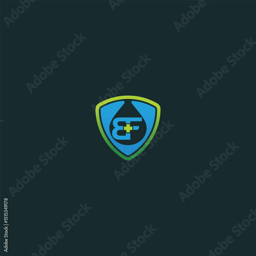 Shielded Medical Letter Logo Protection and Health