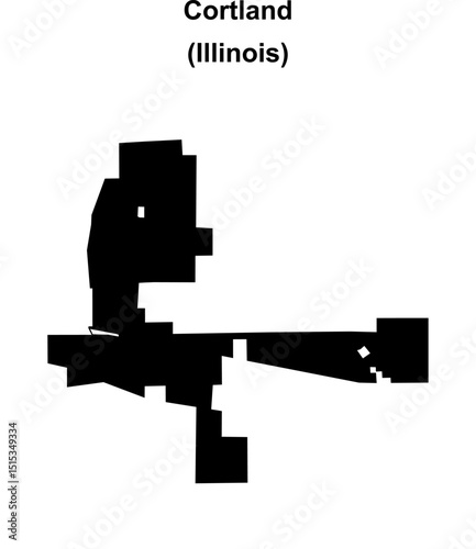 Cortland (Illinois) blank outline map