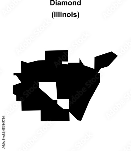 Diamond (Illinois) blank outline map