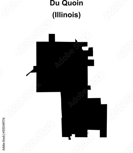 Du Quoin (Illinois) blank outline map