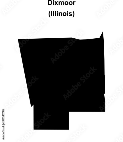 Dixmoor (Illinois) blank outline map