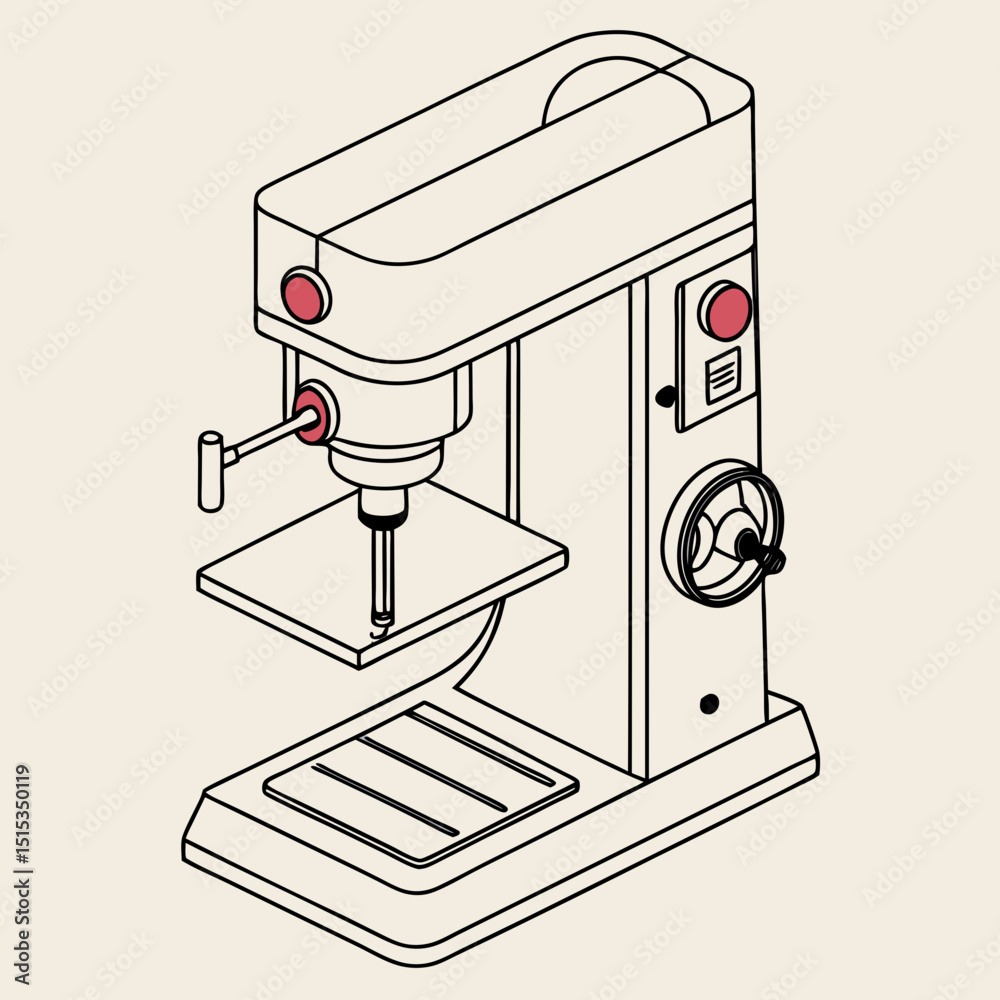 Kitchen machine in minimalist design with straight lines and shapes  