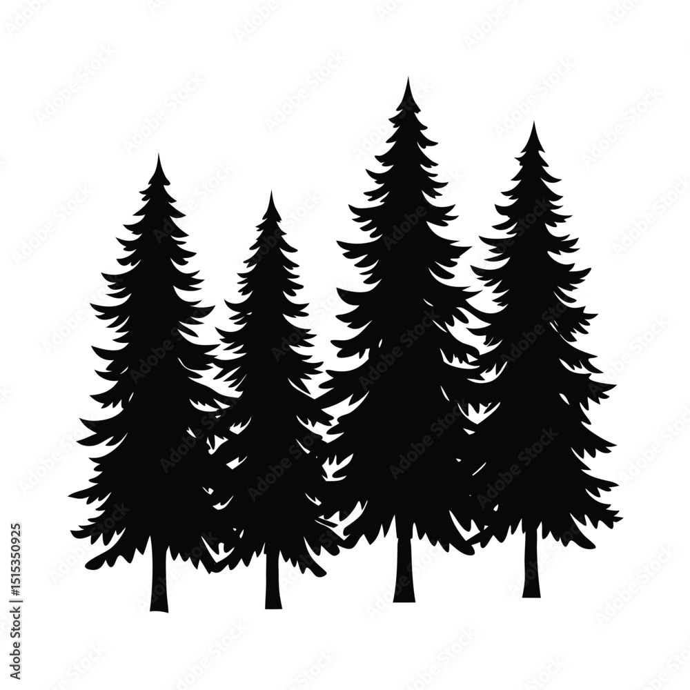 Obraz premium vector silhouettes of trees