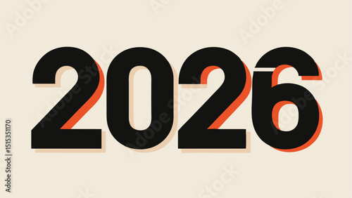 Bold 2026 new year design element
