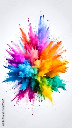 Colorful powder explosion burst.