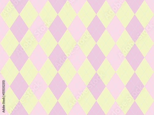 Delightful pastel pink and yellow argyle pattern.  Perfect for backgrounds, website design, branding, or feminine projects.