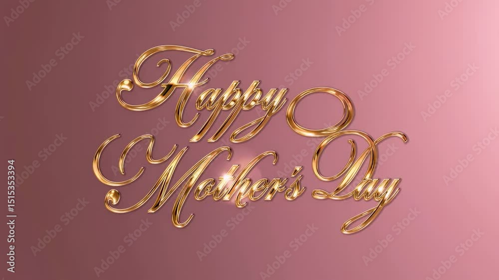 Happy Mother’s Day message in graceful gold calligraphy glows with care gratitude love motherhood happiness family celebration connection appreciation