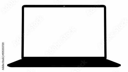 Laptop computer technology portable device blank screen view
