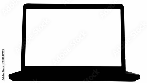 Laptop computer technology portable device blank screen view