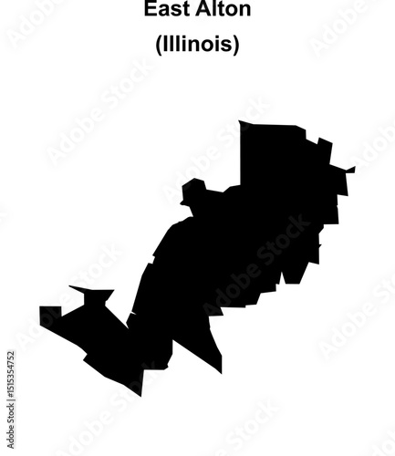 East Alton (Illinois) blank outline map