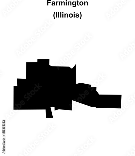 Farmington (Illinois) blank outline map