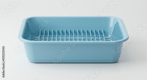Light blue plastic dish drainer
