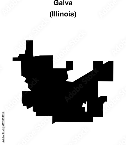 Galva (Illinois) blank outline map