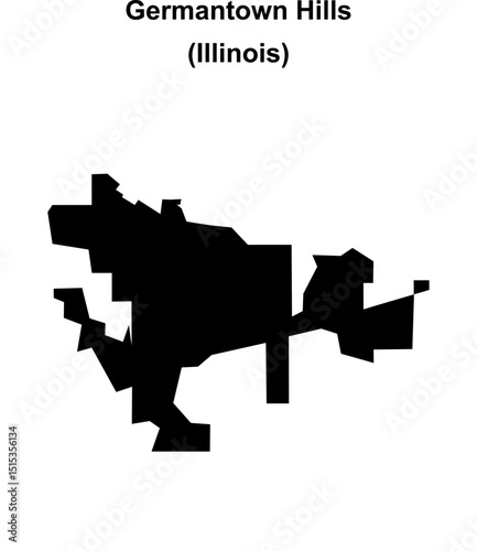 Germantown Hills (Illinois) blank outline map