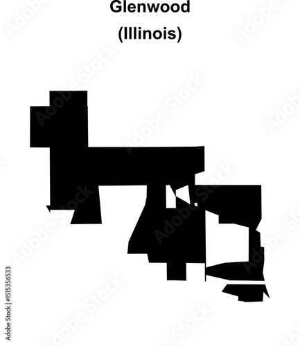 Glenwood (Illinois) blank outline map