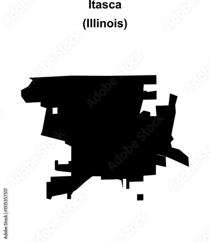 Itasca (Illinois) blank outline map