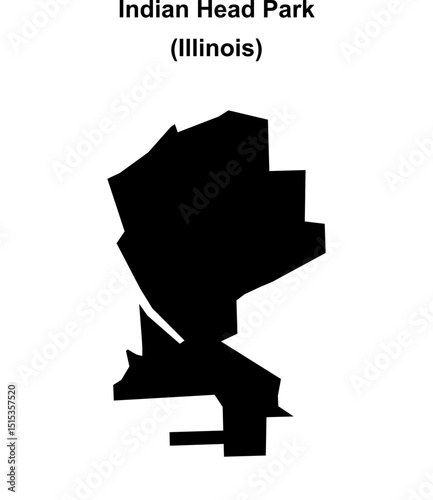 Indian Head Park (Illinois) blank outline map
