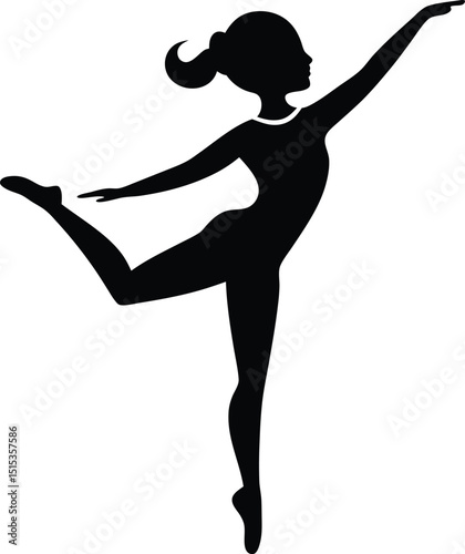 gymnastics dancer pose silhouette icon is a little girls 
