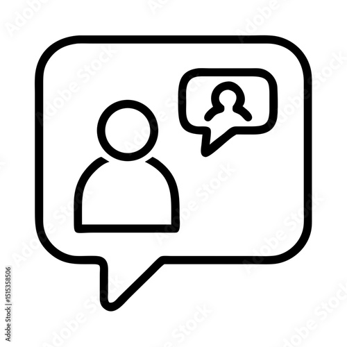 Chat bubble with person and speech icon