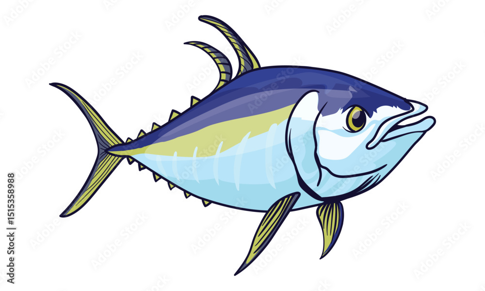 Fotografija tuna fish with white background separately