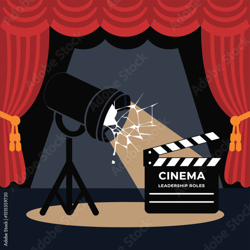 vector icons for cinema, Director's Chair , theatrical roles, video tape, cinema shattered spotlight, Theater Ticket
