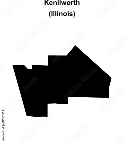 Kenilworth (Illinois) blank outline map