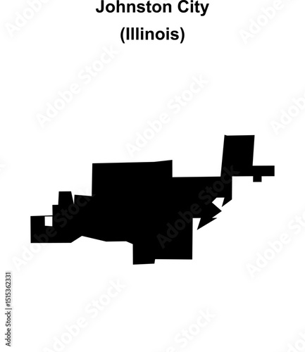Johnston City (Illinois) blank outline map