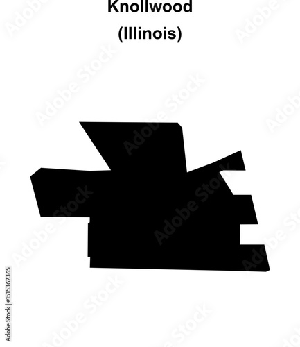 Knollwood (Illinois) blank outline map