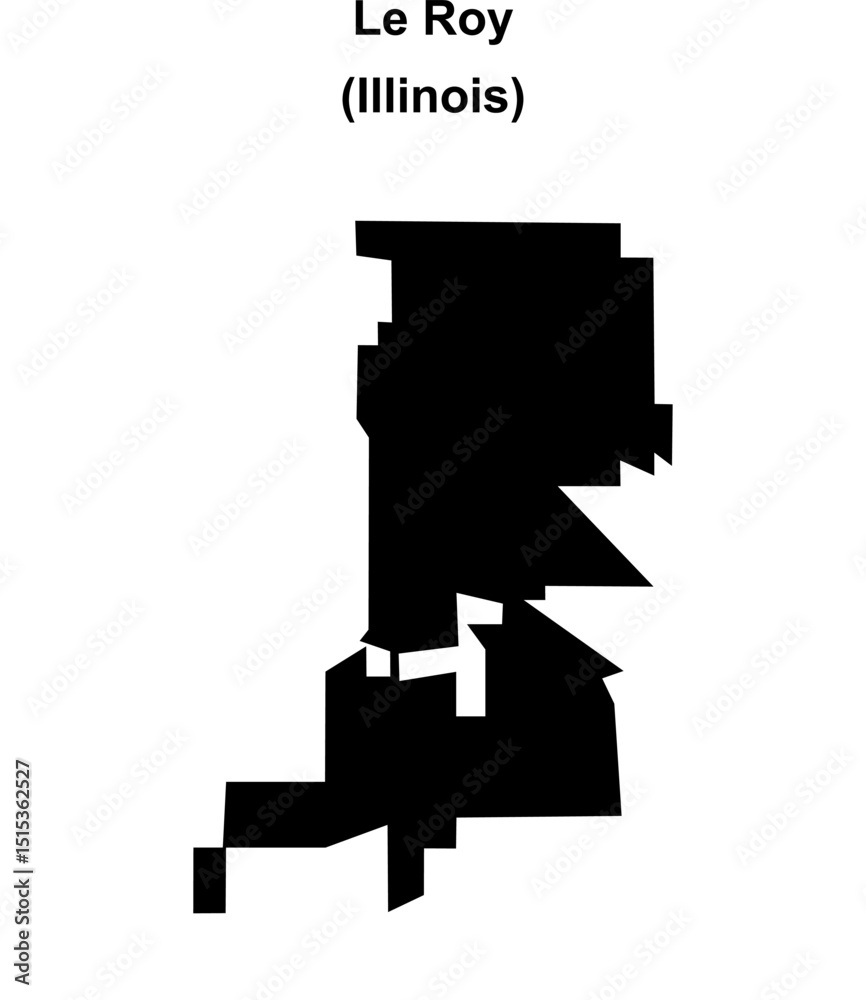 Le Roy (Illinois) blank outline map Le Roy (Illinois) blank outline map