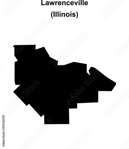 Lawrenceville (Illinois) blank outline map